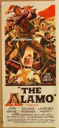 k461 ALAMO Australian daybill movie poster '60 John Wayne, Richard Widmark