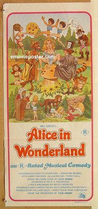 k463 ALICE IN WONDERLAND Australian daybill movie poster '76 R-rated!