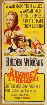 k465 ALVAREZ KELLY Australian daybill movie poster '66 Holden, Widmark