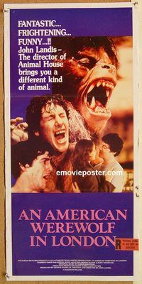 k466 AMERICAN WEREWOLF IN LONDON Australian daybill movie poster '81 Landis