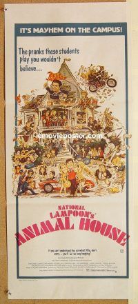 k469 ANIMAL HOUSE Australian daybill movie poster '78 John Belushi, Landis