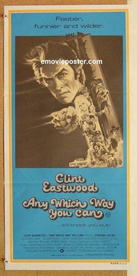k471 ANY WHICH WAY YOU CAN Australian daybill movie poster '80 Eastwood