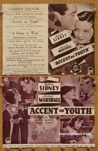 k406 ACCENT ON YOUTH Aust movie herald '35 Sylvia Sidney