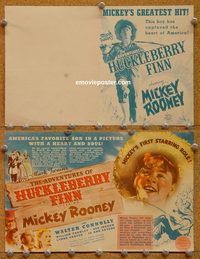 k295 ADVENTURES OF HUCKLEBERRY FINN movie herald '39 Rooney