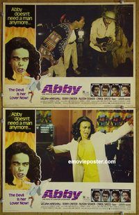 k153 ABBY 2 movie lobby cards '74 wild blaxploitation horror!