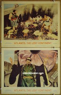 k158 ATLANTIS THE LOST CONTINENT 2 movie lobby cards '61 George Pal