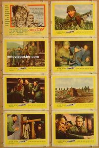 k283 ATTACK 8 movie lobby cards '56 Jack Palance. Robert Aldrich