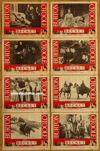 k286 BECKET 8 movie lobby cards '64 Richard Burton, Peter O'Toole
