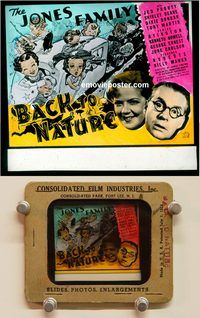 m069 BACK TO NATURE movie glass lantern slide '36 Jones Family