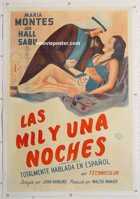 p098 ARABIAN NIGHTS linen Argentinean movie poster '42 Maria Montez