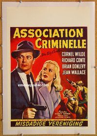 p140 BIG COMBO linen Belgian movie poster '55 Wilde, classic noir!