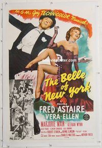 p333 BELLE OF NEW YORK linen one-sheet movie poster '52 Fred Astaire