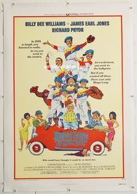 p338 BINGO LONG linen one-sheet movie poster '76 black baseball comedy!