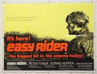 p260 EASY RIDER linen British quad movie poster '69 Peter Fonda