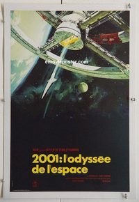 p206 2001 A SPACE ODYSSEY linen French 15x23 movie poster R80s Kubrick