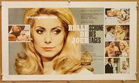 p283 BELLE DE JOUR linen German 12x21 movie poster '68 Catherine Deneuve