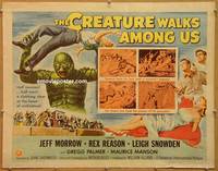 p296 CREATURE WALKS AMONG US half-sheet movie poster '56 great sequel!