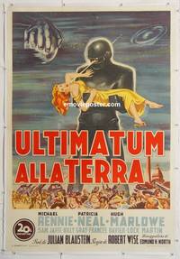p007b DAY THE EARTH STOOD STILL linen Italian one-panel movie poster '51