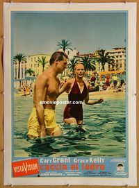 p228 TO CATCH A THIEF linen Italian photobusta movie poster '55 Grant