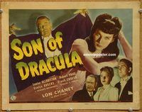 p046 SON OF DRACULA title lobby card '43 Lon Chaney Jr, Universal