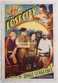 p471 LOST CITY Chap 9 linen one-sheet movie poster '35 William Boyd serial!