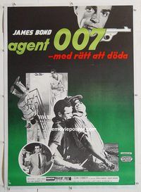 p171 DR NO linen Swedish movie poster '62 Sean Connery IS James Bond!