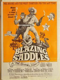 s124 BLAZING SADDLES Pakistani movie poster '74 classic Mel Brooks!