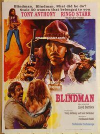 s126 BLINDMAN Pakistani movie poster '72 Tony Anthony, Ringo Starr