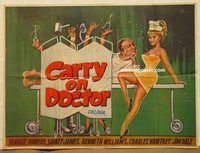 s174 CARRY ON DOCTOR Pakistani movie poster '72 English hospital sex!