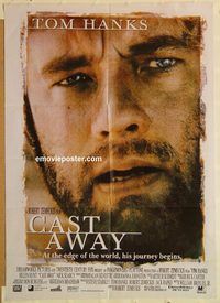 s179 CAST AWAY Pakistani movie poster '00 Tom Hanks, Robert Zemeckis