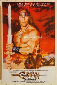 s222 CONAN THE DESTROYER Pakistani movie poster '84 Fleischer, Arnold