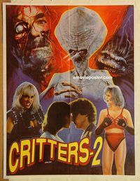 s240 CRITTERS 2 #1 Pakistani movie poster '88 Grimes, sci-fi horror!