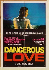 t289 DANGEROUS LOVE 24x34 Pakistani movie poster '88 bad video dating!