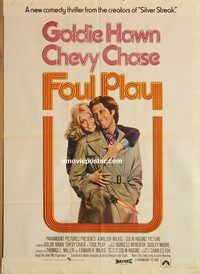 s421 FOUL PLAY Pakistani movie poster '78 Goldie Hawn, Chevy Chase