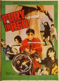 s435 FURY IN RED Pakistani movie poster '91 Angela Yin, Alan Tam
