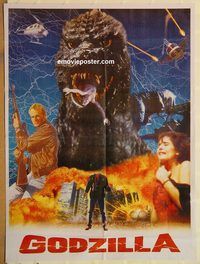 s453 GODZILLA 1985 #1 Pakistani movie poster '84 Toho, Raymond Burr
