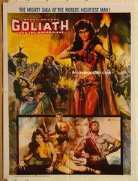 s466 GOLIATH & THE BARBARIANS style A Pakistani movie poster '59 Steve Reeves