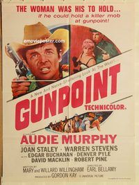 s475 GUNPOINT Pakistani movie poster '66 Audie Murphy western!