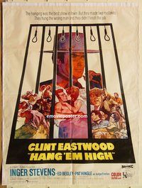 s482 HANG 'EM HIGH Pakistani movie poster '68 Clint Eastwood classic!