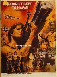 s491 HARD TICKET TO HAWAII Pakistani movie poster '87 Andy Sidaris!