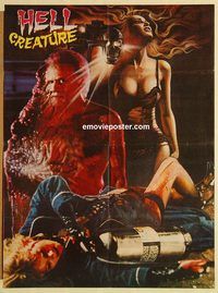 s502 HELL CREATURE #1 Pakistani movie poster '80s wacky monster!