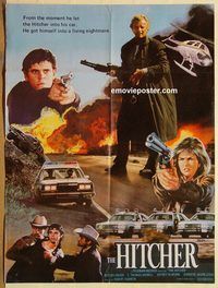 s532 HITCHER Pakistani movie poster '86 Rutger Hauer, C Thomas Howell
