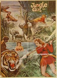 s594 JUNGLE GIRL style A Pakistani movie poster '41 serial