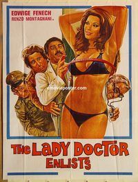 s639 LADY DOCTOR ENLISTS Pakistani movie poster '77 Edwige Fenech