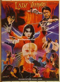 s645 LADY VAMPIRE Pakistani movie poster '80s Fung Bobo, kung fu