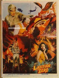 s654 LATITUDE ZERO Pakistani movie poster '70 Ishiro Honda, Toho