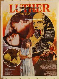 s694 LUTHER THE GEEK Pakistani movie poster '90 splatter horror!