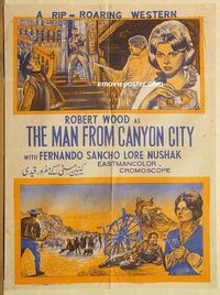 s714 MAN FROM CANYON CITY Pakistani movie poster '65 Robert Woods