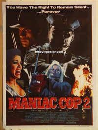 s721 MANIAC COP 2 Pakistani movie poster '90 Robert Davi, horror!