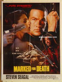 s730 MARKED FOR DEATH style B Pakistani movie poster '90 Steven Seagal